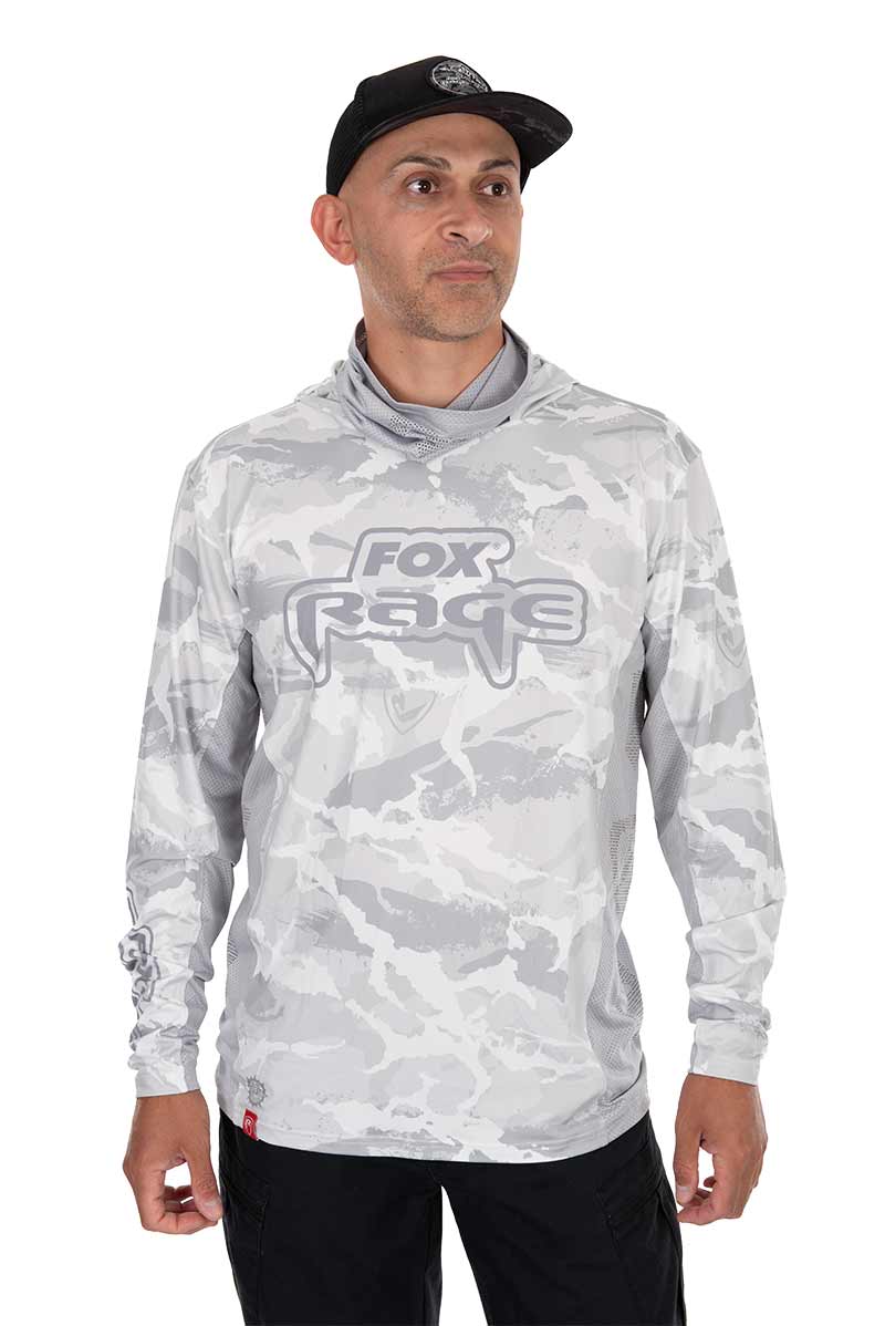 Maglietta tecnica con cappuccio UV Fox Rage Camo chiaro