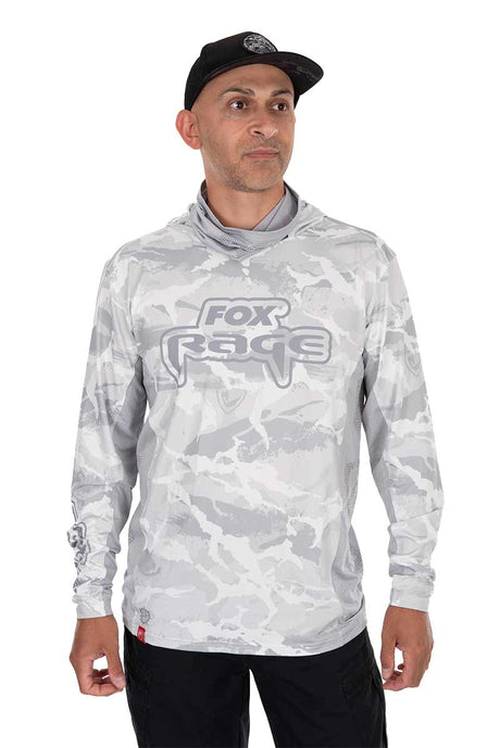 Maglietta tecnica con cappuccio UV Fox Rage Camo chiaro