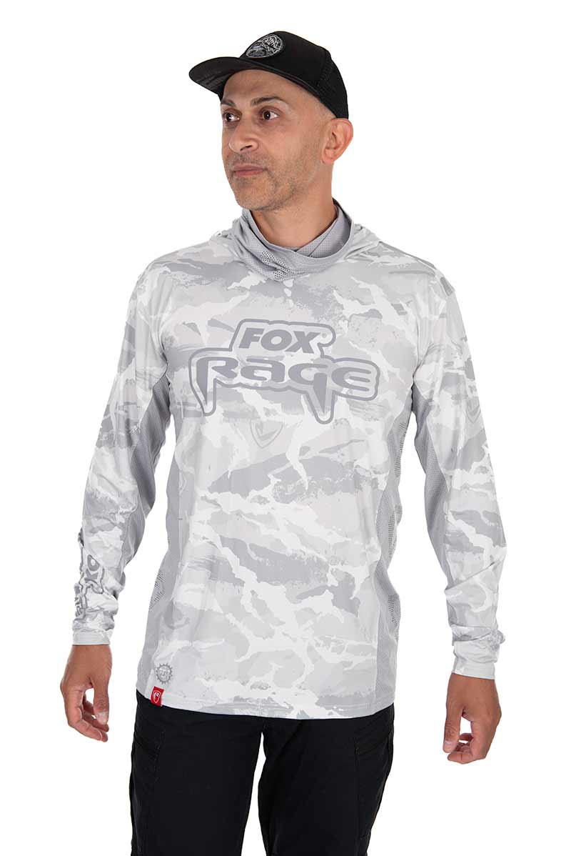 Maglietta tecnica con cappuccio UV Fox Rage Camo chiaro
