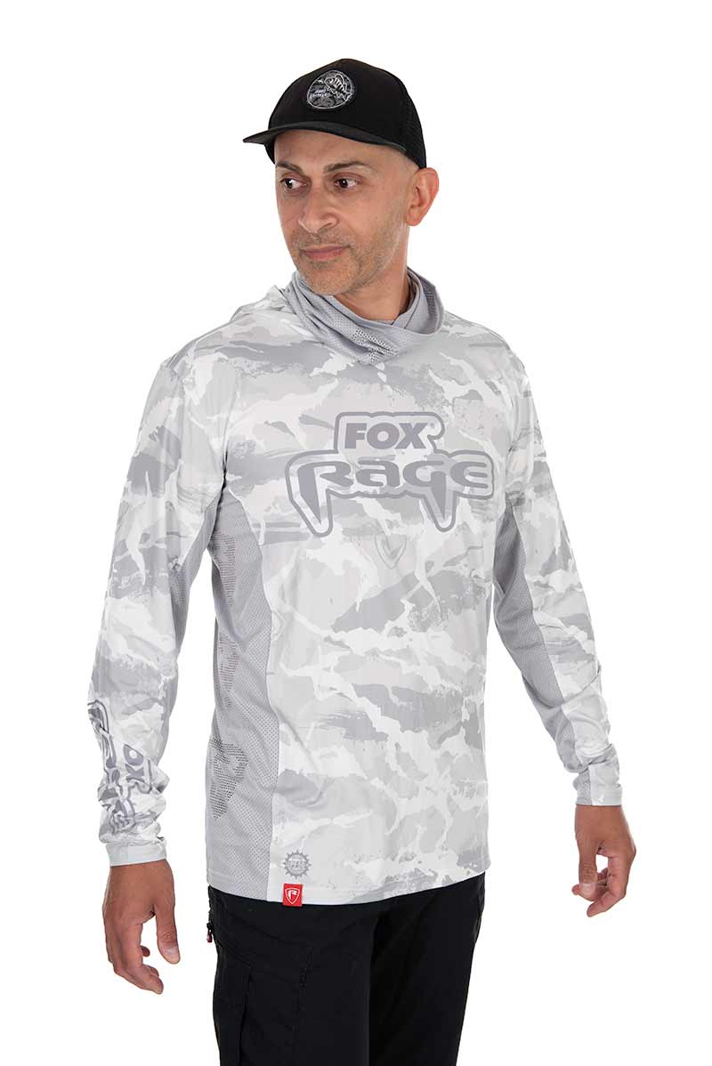 Maglietta tecnica con cappuccio UV Fox Rage Camo chiaro