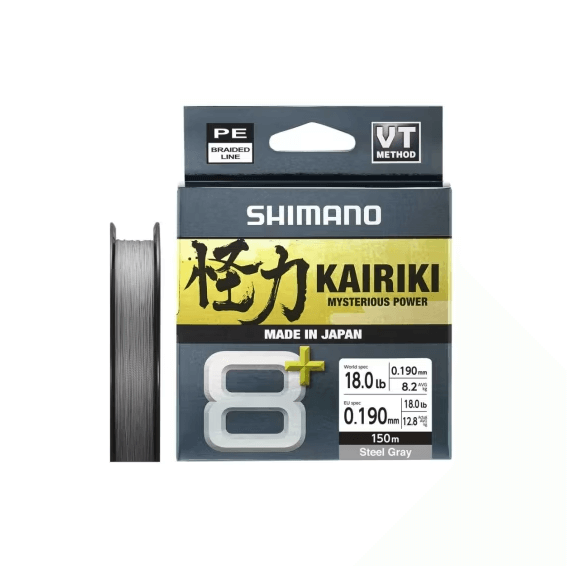 Filato intrecciato Shimano Kairiki 8+ Grigio 150 m