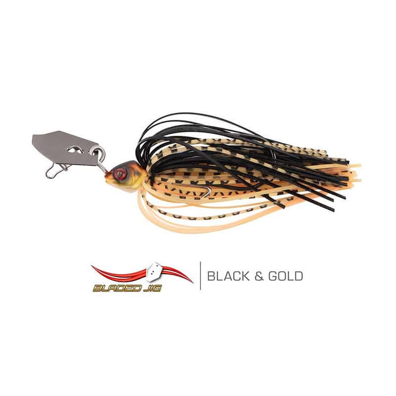 Spinnerbaits Fox Rage Bladed Jig 7g nero e Gold