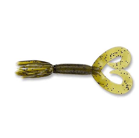 Softbait Yamamoto Double Tail Hula Grub 5" - 127 mm Verde Zucca Nero