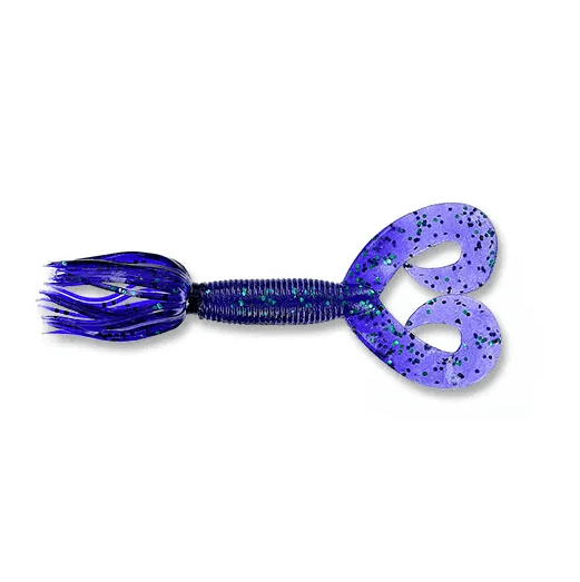 Softbait Yamamoto Double Tail Hula Grub 5" - 127 mm June Bug Purple Emerald