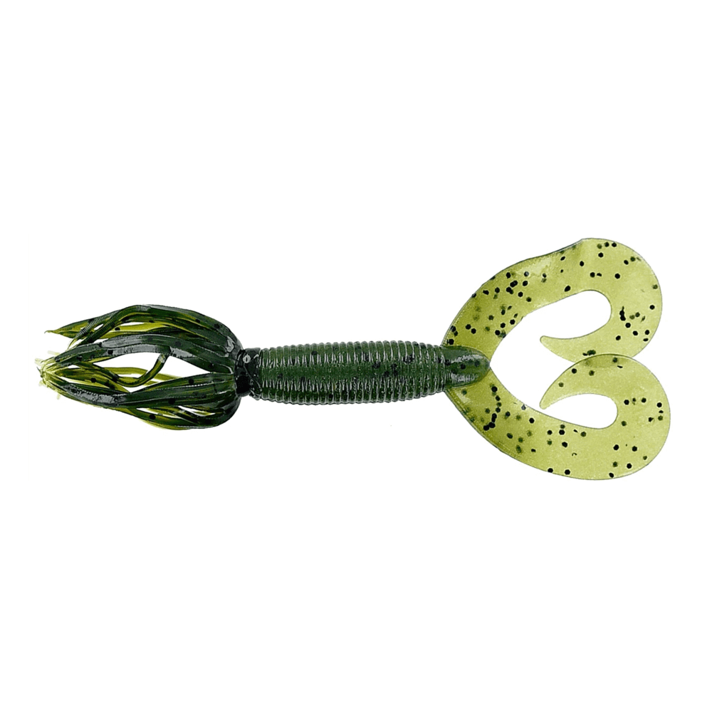 Softbait Yamamoto Double Tail Hula Grub 5" - 127 mm Watermelon Nero grande