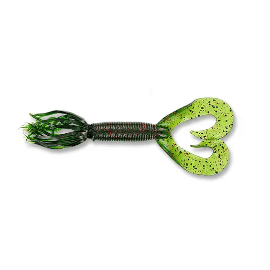 Softbait Yamamoto Double Tail Hula Grub 5" - 127 mm Watermelon Nero Rosso