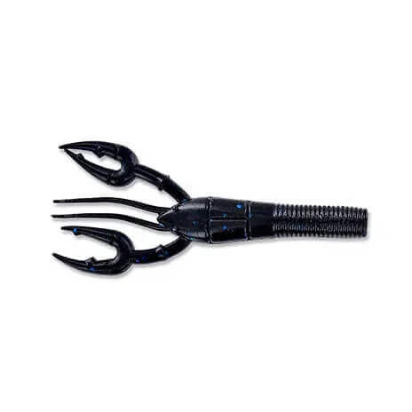 Softbait Yamamoto Fat Baby Craw 3,75" - 95 mm Nero con fiocco blu grande