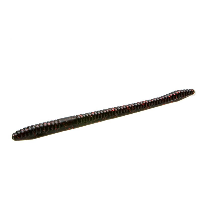 vinilo zoom finesse worm black red glitter
