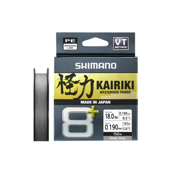 Filato intrecciato Shimano Kairiki 8+ Grigio 150 m