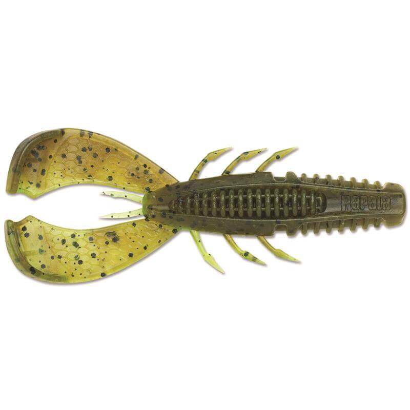 Granchio in vinile Rapala Crushcity Cleanup Craw 3 - 90 mm Zucca verde Peperoncino chartreuse