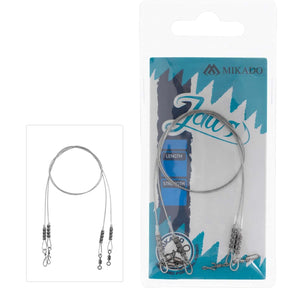 Bajo de línea de acero Mikado Jaws 25 cm/15 kg - Tienda Bass