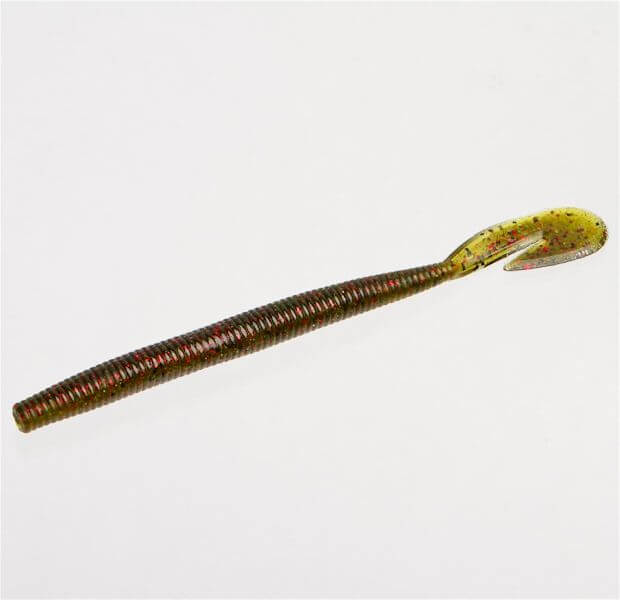 Vinilo Zoom Ultra Vibe Speed Worm 150 mm Watermelon Gold Glitter - Tienda Bass